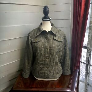 Lark Lane Womens Green Top Jacket Long Sleeve Size 12